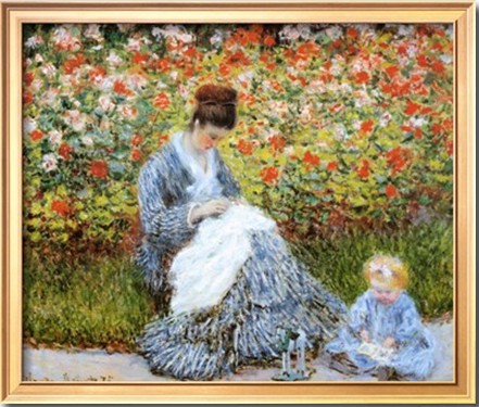 Camille Monet Child in Artists Garden - Claude Monet Paintings